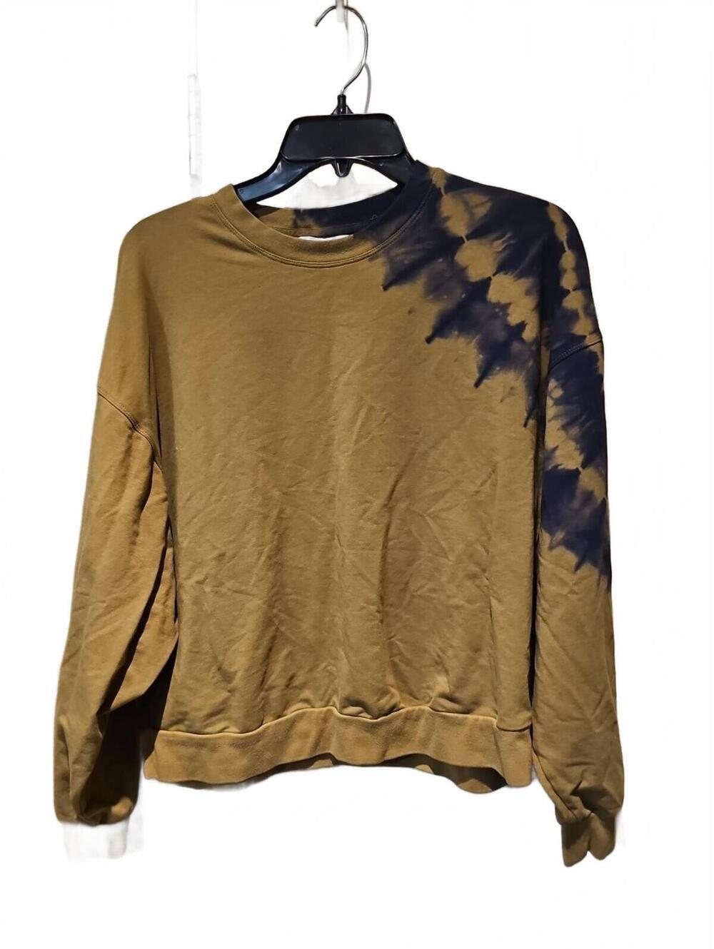 Joy Lab Oversize Crop Sweater Sweatshirt Womens Sz M Olive Tie Dye Athleisure